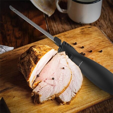 Classic Cuisine Classic Cuisine 82-KIT1015 8 in. Serrated Stainless Steel Blade with Comfort Grip Handle Electric Carving Knife; Silver 82-KIT1015
